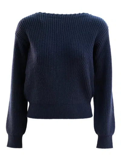 Ralph Lauren Boat Neck Sweater In Blue