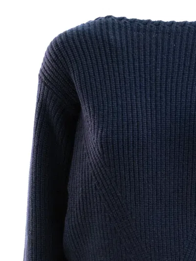 Ralph Lauren Boat Neck Sweater In Blue