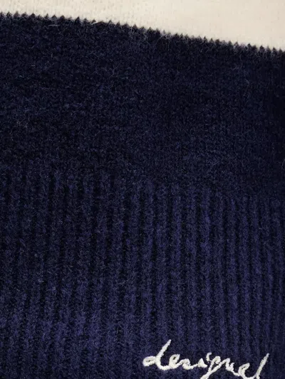 Desigual Mixed Stripe Sweater In Blue