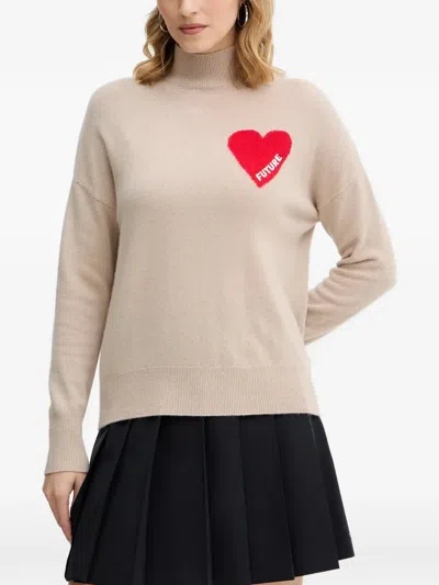 From Future Heart High-neck Sweater In Neutral