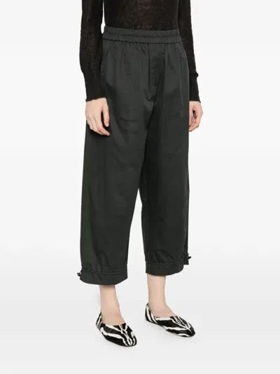 Psophia Drawstrings Cropped Trousers In Black