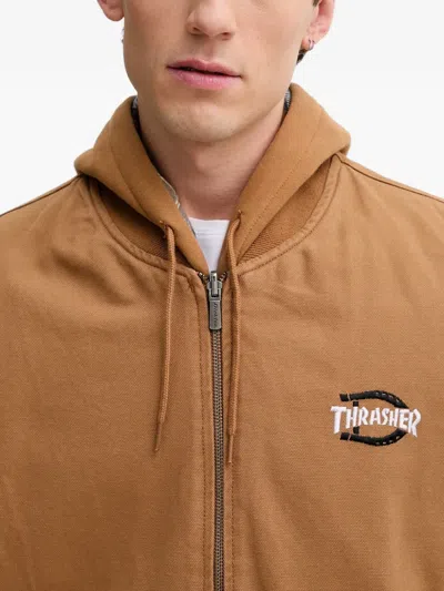 Dickies X Trasher Reversible Check-pattern Gilet In Brown