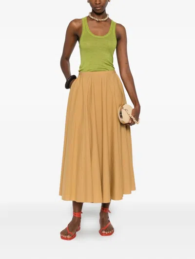 Forte Forte Patchwork Midi Skirt In Brown