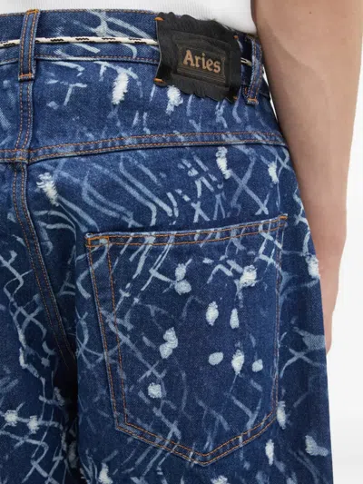 Aries Printed Jeans In Blue