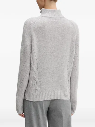 From Future Cable-knit Zip-up Sweater In Gray