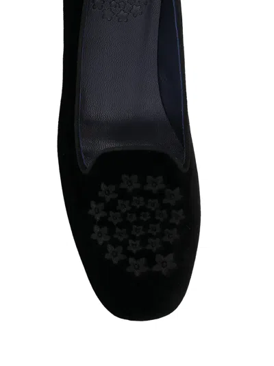 Castaã±er Floral-embroidery Loafers In Black