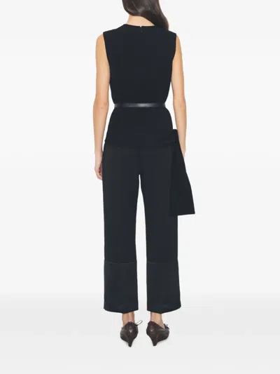 Tory Burch Crepe Wrap Top In Black