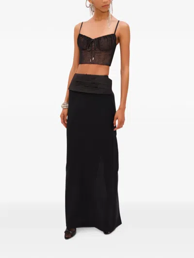 Area Crystal Hotfix Top In Brown