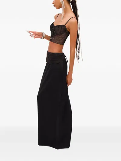 Area Crystal Hotfix Top In Brown