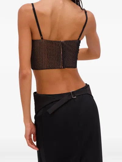 Area Crystal Hotfix Top In Brown