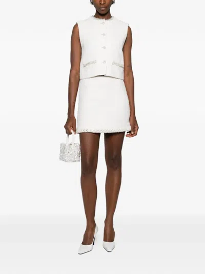 Maje Beaded.details Mini Skirt In White