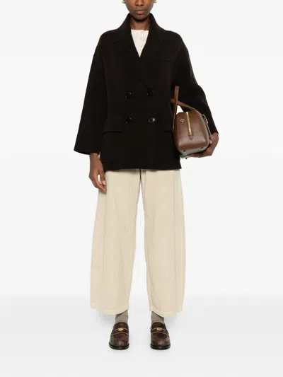 Lebor Gabala Double-breasted Coat In Black