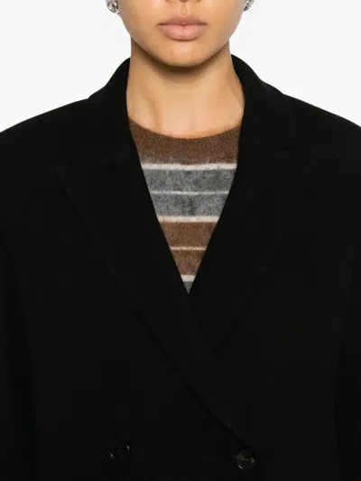 Jucca Double-breasted Coat In Black