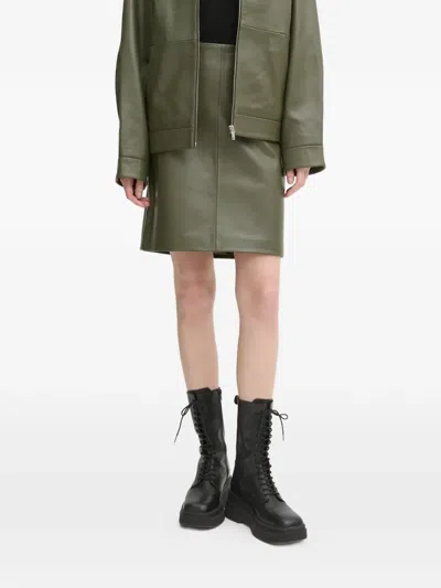 Day Birger Et Mikkelsen Danin Leather Mini Skirt In Green