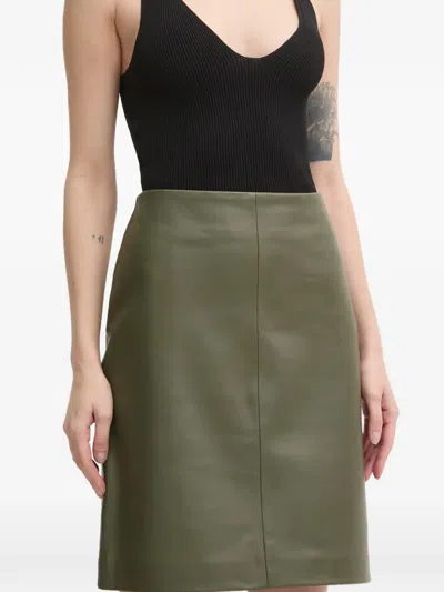 Day Birger Et Mikkelsen Danin Leather Mini Skirt In Green