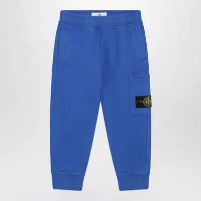 Stone Island Electric Blue Cotton Jogging Pants In Blue