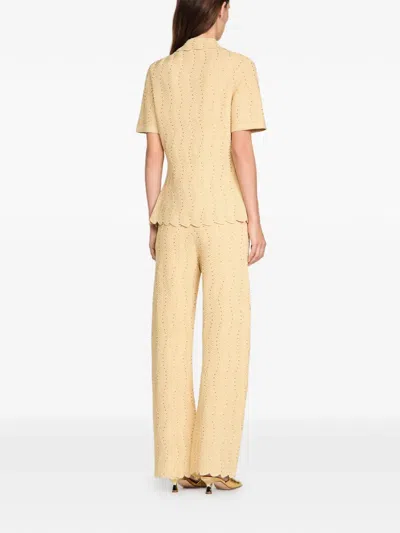 Sandro Zigzag-pattern Cardigan In Nude