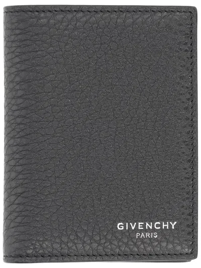 Givenchy Grain Leather Card Holder In Black