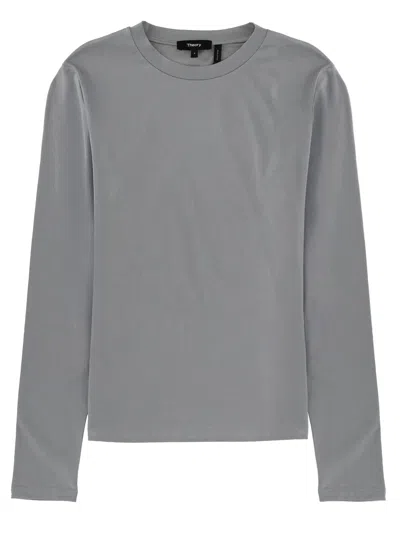 Theory Long Sleeve T-shirt In Gray