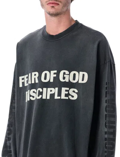 Fear Of God Relaxed Disciple Long Sleeve T-shirt In Black