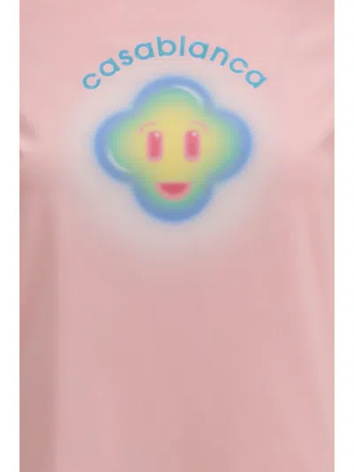 Casablanca Airbrush Smiley Fitted Short-sleeve T-shirt In Pink
