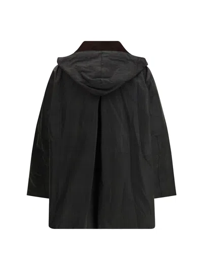 Barbour Tartan Waxed Duffle Coat By  X Ganni In Brown