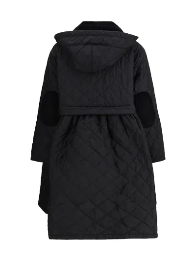 Barbour Quilted Hooded Coat By  X Ganni In Black