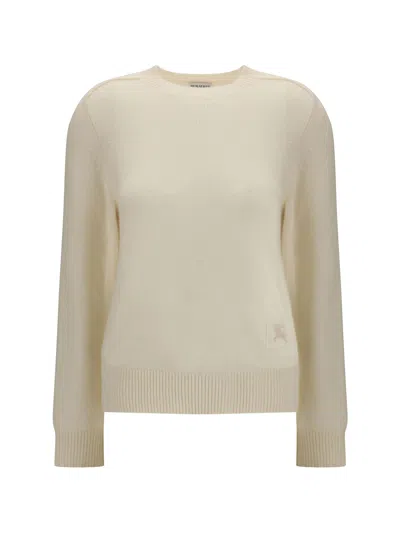 Burberry Cream Cashmere Cashmere Sweater In Neutral