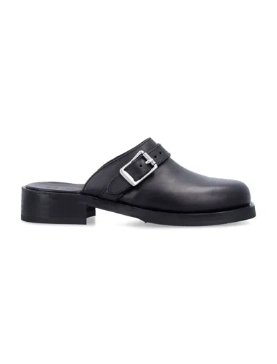 Our Legacy Camion Leather Mule With Buckle In Black