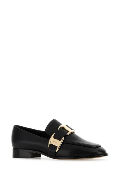 Ferragamo Limania Loafers Gold-tone Hardware In Black