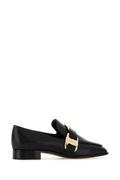 Ferragamo Limania Loafers Gold-tone Hardware In Black