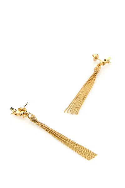 Saint Laurent Metal Earrings With Cassandre Tassel In Gold