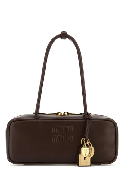 Miu Miu Chocolate Leather Shoulder Bag