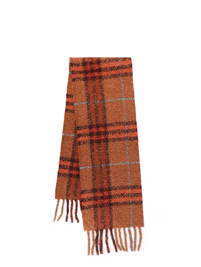 Burberry Giant Check Boucle Scarf In Brown