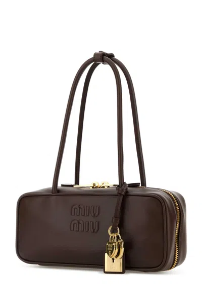 Miu Miu Chocolate Leather Shoulder Bag