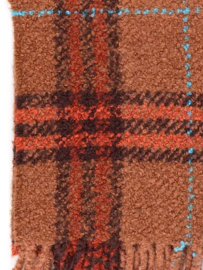 Burberry Giant Check Boucle Scarf In Brown