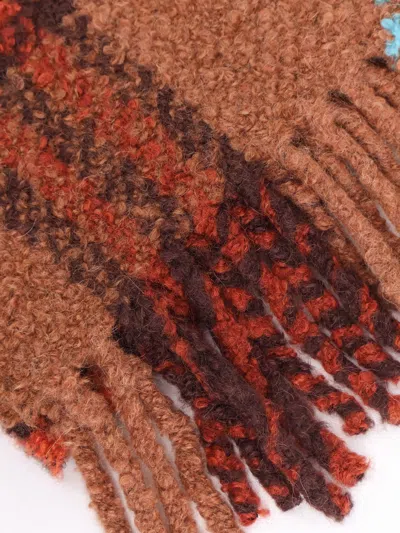 Burberry Giant Check Boucle Scarf In Brown