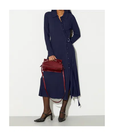 Maxco. Long Sleeve Shirt Dress In Blue