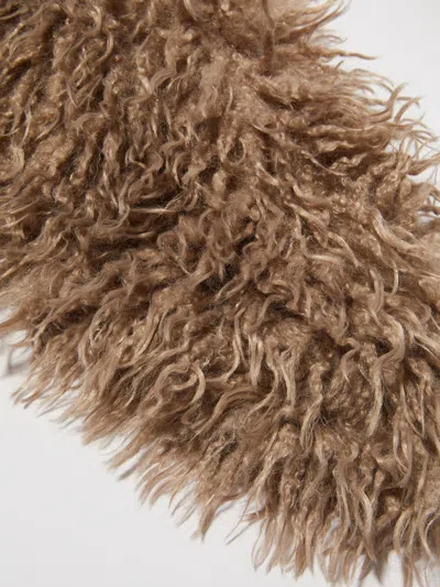 Maxco. Plush Shawl In Brown