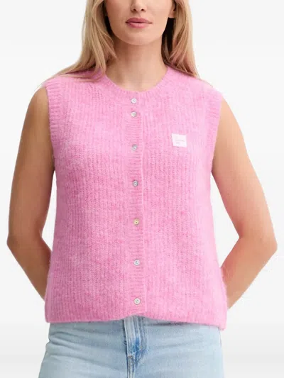 American Vintage East Button Cardigan In Pink