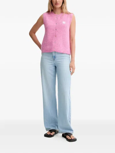 American Vintage East Button Cardigan In Pink