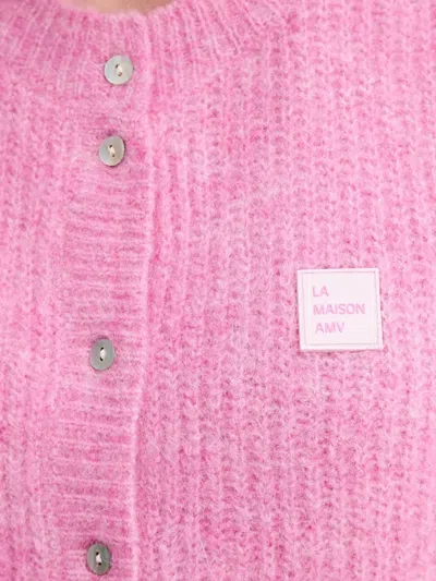 American Vintage East Button Cardigan In Pink