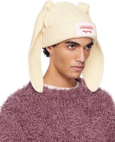 Charles Jeffrey Loverboy Off-white Chunky Rabbit Beanie In Neutral