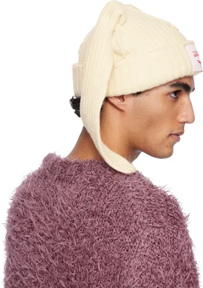 Charles Jeffrey Loverboy Off-white Chunky Rabbit Beanie In Neutral