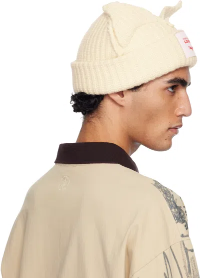 Charles Jeffrey Loverboy Off-white Chunky Ears Beanie In Neutral