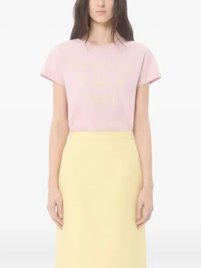 Valentino Garavani Printed Cotton T-shirt Clothing In Pink