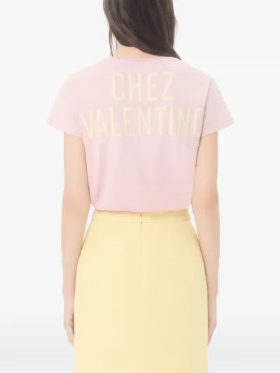 Valentino Garavani Printed Cotton T-shirt Clothing In Pink