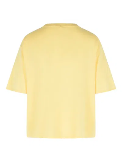 Lisa Yang Ribbed Dropped-shoulder T-shirt In Yellow