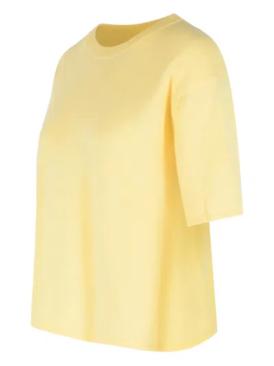 Lisa Yang Ribbed Dropped-shoulder T-shirt In Yellow