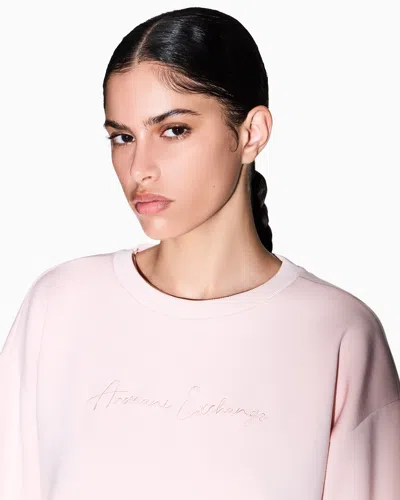 Armani Exchange Basic Crewneck Sweatshirt In Pink